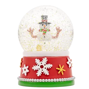Tree Buddees Pee on Snowman Funny Christmas Snow Globe Large 6.5" Hand-Painted Resin Base with Pee Colored Snowflakes for Festive Decor