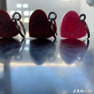 Resin heart keychain