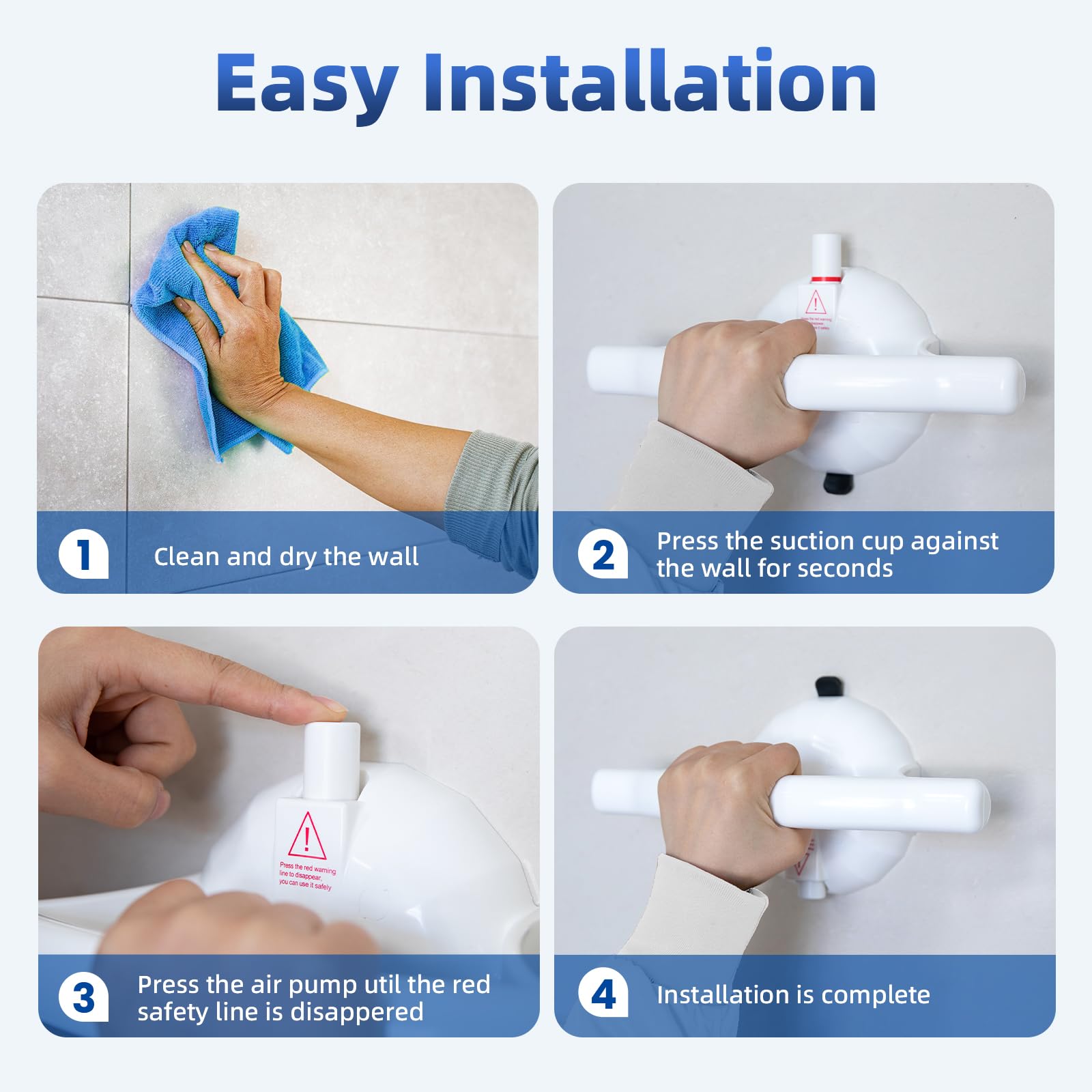 Upgraded Suction Grab Bars for Shower, 440lb Bathroom Safety Grab Bars for Bathtubs and Showers Heavy Duty, No Drilling Strong Suction Shower Handle for Seniors Elderly Disabled,Pregnant Upgraded Suction Grab Bars for Shower, 440lb Bathroom Safety Grab Bars for Bathtubs and Showers Heavy Duty, No Drilling Strong Suction Shower Handle for Seniors Elderly Disabled,Pregnant