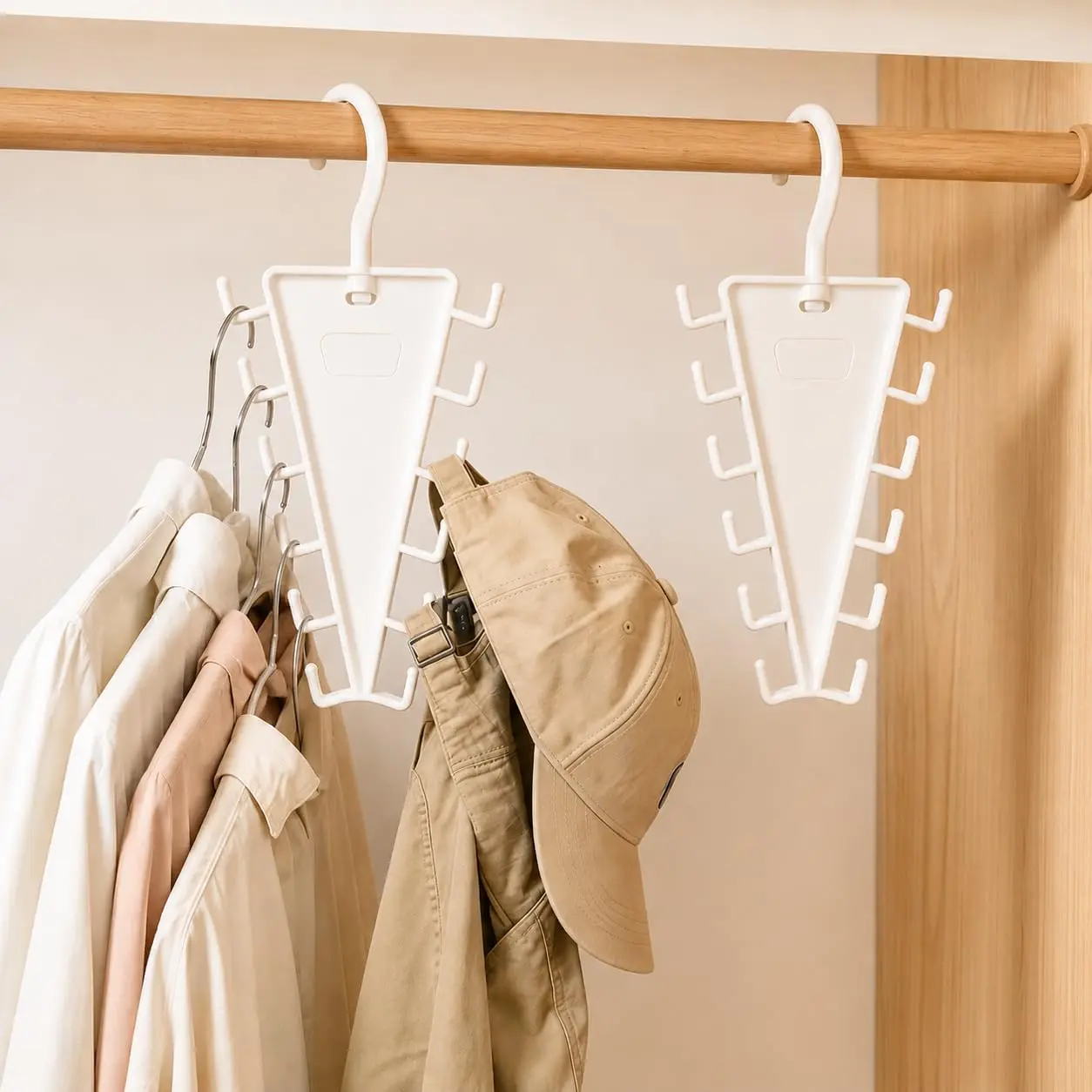 Space Saving Closet Organizer, Multi-Functional 12-Hook Rotating Hanger, Wardrobe Storage Rack for Clothes, Hats, Scarves, Ties