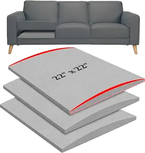 22" x 22" Couch Cushion Support for Sagging Seat, 3 count Large Size Insert Sofa Cushion Support Board for Better Lift, 45D High-Density  Couch Replacement for Furniture Seat Sagging Repair, Grey