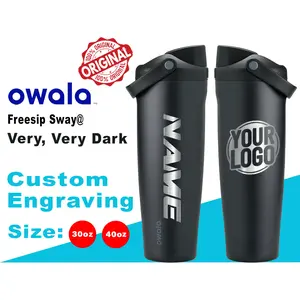 30oz, 40oz Owala Very Very Dark Color Freesip Sway Water Bottle. Laser Engraved Owala Bottle with Handle, Customized Bottle with Name & Logo