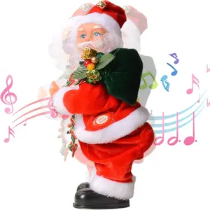Electric Santa Claus Shaking Bootie with Music, Guitar Playing Musical Christmas Decoration, Singing Dancing Holiday Gift, 1pc