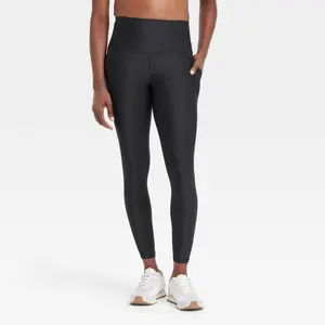 Women's Effortless Support High-Rise Pocketed 7/8 Leggings - All In Motion Black XL