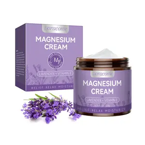Doracome Magnesium Cream with Lavender & Vitamin E Fast Absorbing Non-Greasy Unscented for Legs Calves & Feet All Skin Types
