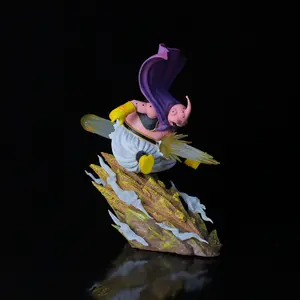 Dragon Ball Buu Figure, Vegeta Explosion Scene, Funny Battle Pose, Glowing Energy Effect, Cape, Rock Base, Dragon Ball Fan Must-Have