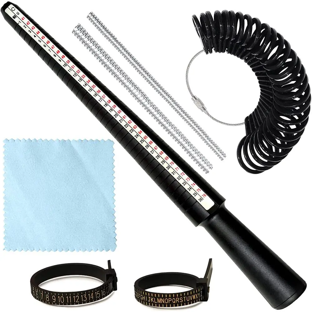 7-Piece Jewelry Measurement Tool Set, Us Size Ring Gauge, Plastic, Ideal for Measuring Jewelry, Essential for Jewelers