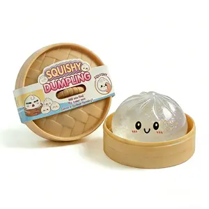 Squishy Dumpling Stress Balls for Adults, Dumpling Squishy Toys for Kids, Dumpling Fidget Sensory Toy,3.15 inches in Diameter Squeeze Dough Ball Stress Relief Toy, Stretchy Stress Ball Squish Toys