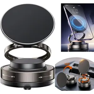 Vacuum Magnetic Suction Phone Holder Universal 360° Rotation Foldable Retractable for Your Car/Gym/Mirror Mount for iPhone & Android
