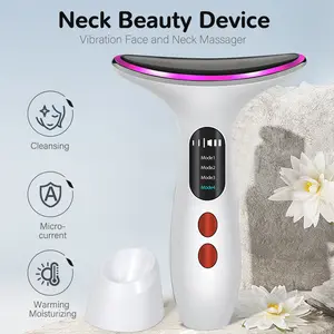 Face and Neck Massager for Skin Care,Multifunctional Electric Sculpting Tool Beauty Device，  Enhanced with Triple Action Thermal and Vibration Technologies for Face Neck Shoulder Care ，LED Light Therapy Facial Massager，collagen boosting，ideal gift