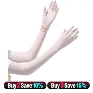 UV Protection Driving Gloves for Women, Full Arm Sun Protection Sleeves with Finger Holes for Outdoor Activities