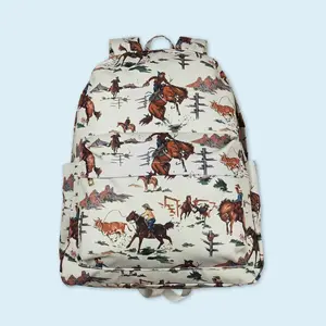 Western rodeo cowboy kids backpack