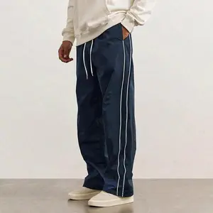Men's autumn and winter straight leg loose leg floor length pants, trendy high street versatile casual loose sports pants, men's style