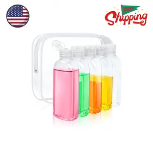 5 Pack 3.4 oz Clear Travel Bottles Kit for Toiletries, TSA Approved Travel Size