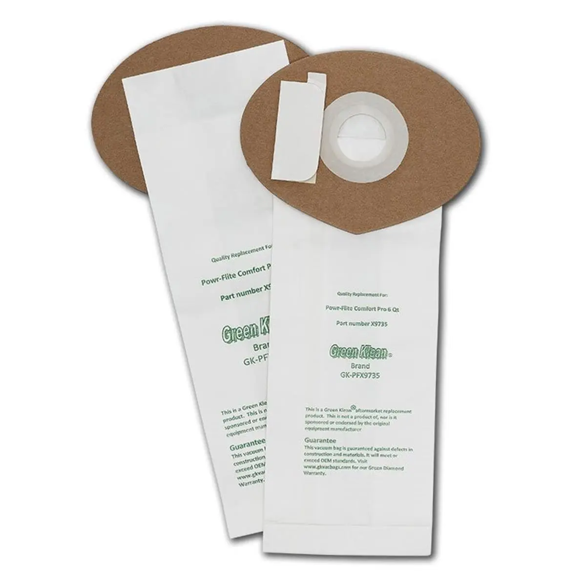 212 MAIN Green Klean GK-PFX9735-6 6 Qt Powr Flite Pro Backpack Closed Collar Replacement Vacuum Bags - 100-Pack, Filter-Included, for Commercial Use
