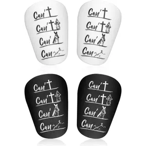 1 Pairs Miniature Shin Guards, PBT and EVA Material Soccer Shin Pads 10x6cm/3.94x2.36in Mini Shin Guards Soccer Black White Small Football Equipment for Teenagers Adults