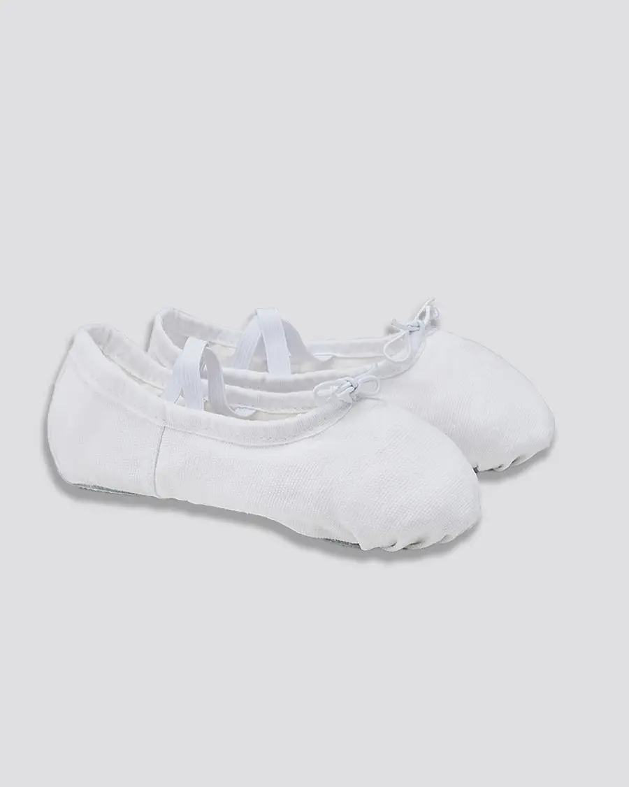 Women's Classic Leather Canvas Ballerina Dance Shoes - Breathable, Durable, Anti-Skid Studio-Floor Grip, Wide Feet Friendly, Medium Fit, True-to-Size, 0.5/1 Size Up Note for Dance Recitals, Breathable Shoes