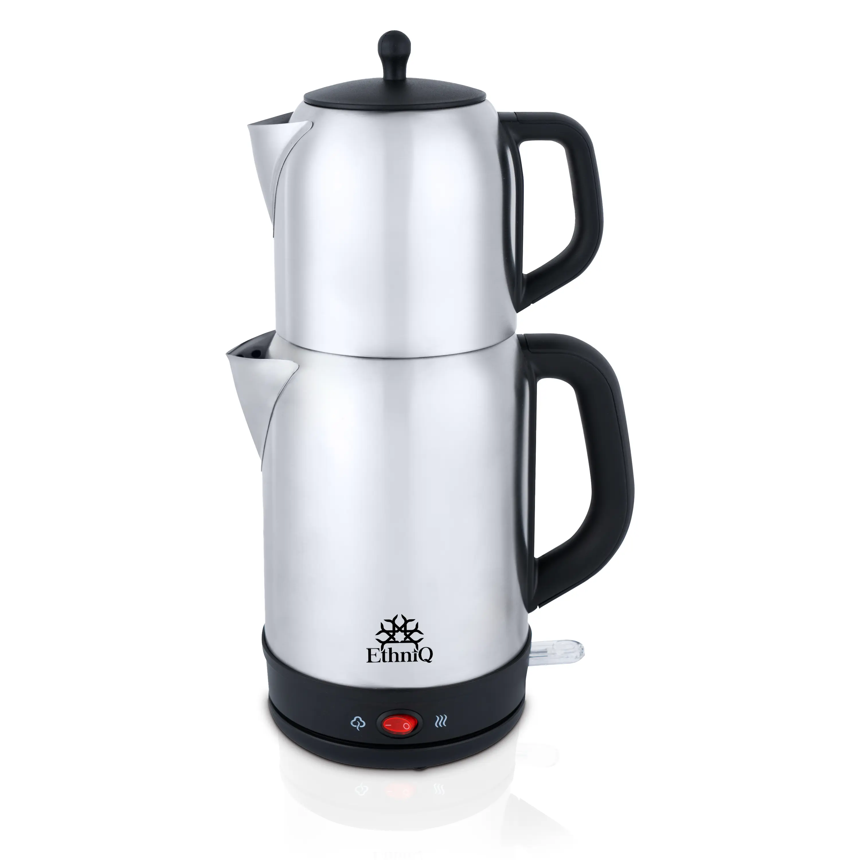 Ethniq TeaVibe Turkish Tea Maker - Stainless Steel Double Pot & Infuser, Boil-Dry Protection, Auto Shut-Off & Keep Warm Function, 1.7L Kettle + 1L Teapot Capacity