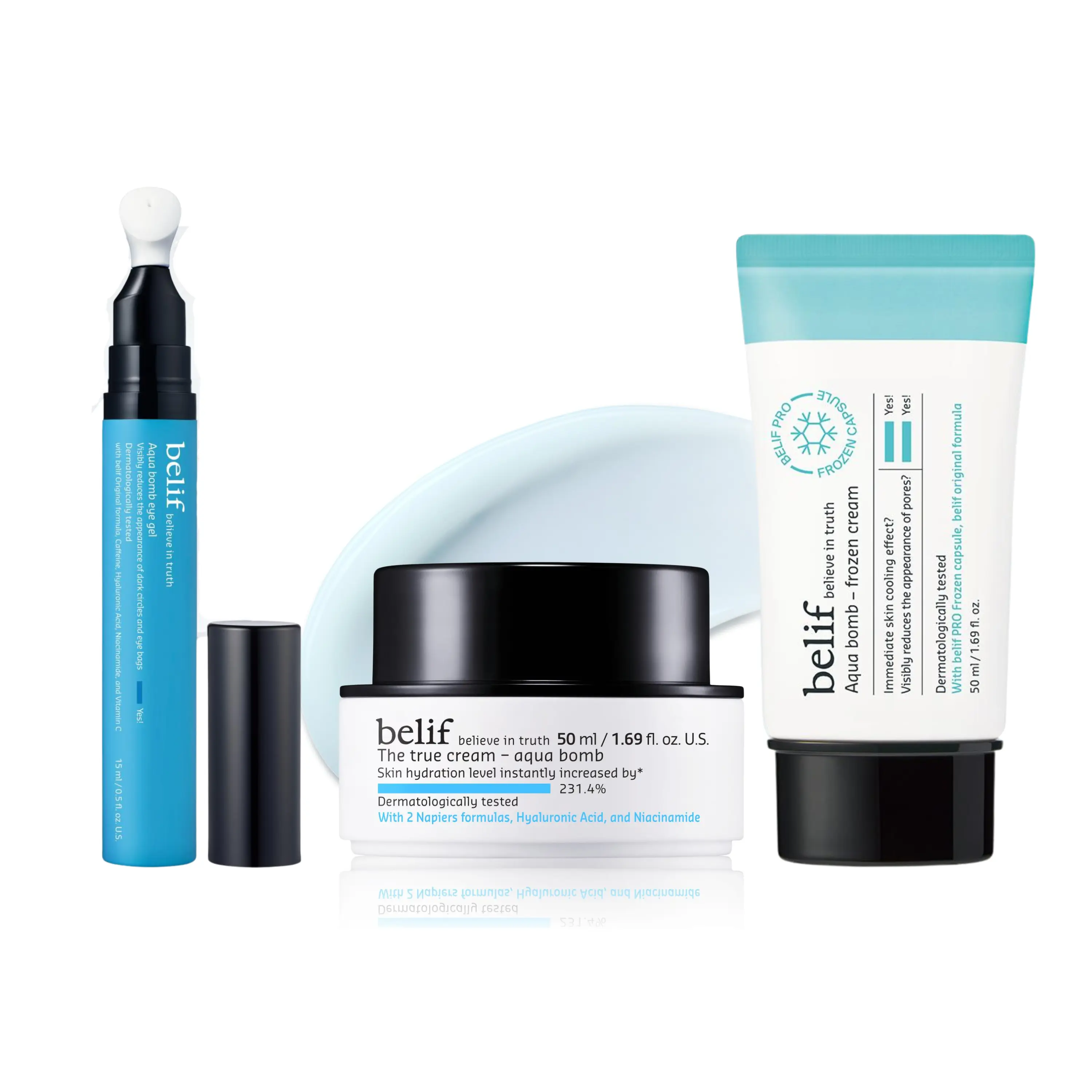 Aqua Bomb Trio: Eye Gel, Moisturizer, and Frozen Cream Aqua Bomb Trio: Eye Gel, Moisturizer, and Frozen Cream