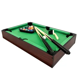20.5 Inch Mini Billiards Tabletop Game Set, Wooden Desktop Pool Set with 16 Balls, 2 Cues, Triangle Rack, Portable Fun Game for Home Entertainment