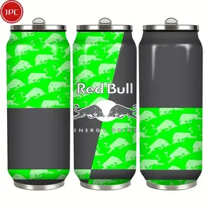 1pc 17oz Red Bull Neon Green Logo Stainless Steel Thermos Cup, Bid Farewell to Commute Dullness, Perfect for Travel & Social Outings, Ideal for Office, Sports & On-the-Go Drinks