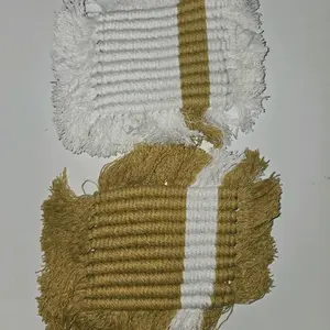 Tan/White Macrame Cup Coaster Set (2)