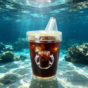 Simulation Coffee Cup Squishy Toy Filled with Liquid & Fake Ice Cubes, TPR Material Safe & Odorless, Exclusive Summer Toy for Adults & Kids, Ideal for Personal Use & Gifting
