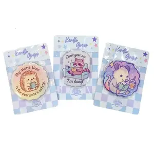 Cute Introvert Animal MagSafe Phone Grip Set, Cozy Hedgehog Raccoon Pop Socket, Bookish Kindle Holder, Reading Accessory Gift for Readers