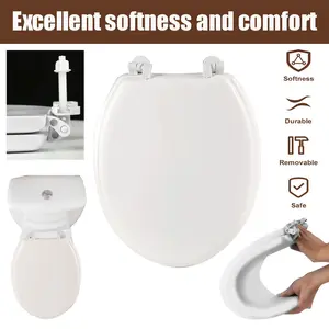 Bathroom Replacement Cover Seats Comfortable Soft Toilet Seat Replacement Quick-Release Slow Close Toilet Seat Cover for Bathroom Seats Standard Toilets