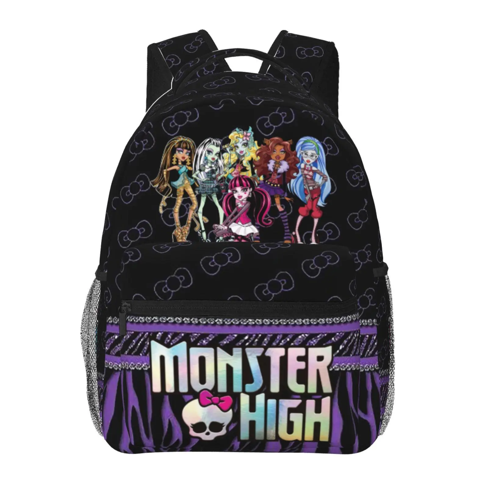 Monster high Ultra Lightweight Backpack for School and Work, Multi-Pocket Casual Monster high dolls Backpack with USB Charging Port, Gift for Back-to-School Season and Daily Errands