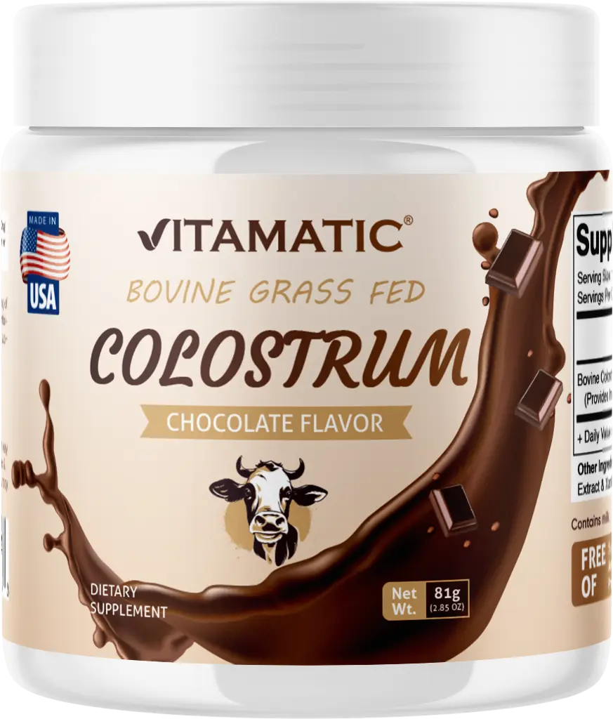 Vitamatic Bovine Colostrum 30% IgG Powder Chocolate Flavor 81 Gram 30 Servings