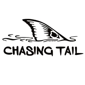 chasing tail fish animal print vinyl decal sticker 5"