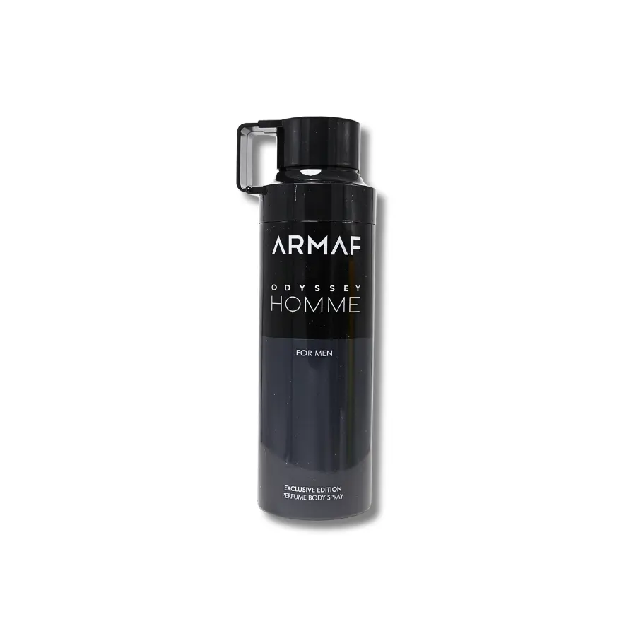Armaf Odyssey Homme Scented Deodorant Body Spray, Unisex Fragrance for Adults, 200ml / 6.8 fl oz, Underarm Care, Tender