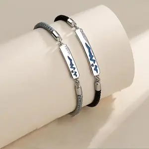 Long Distance Relationship Bracelets - Touch Temperature Sensitive, Matching Braided String Set to Feel Connected, Couples Gift Idea