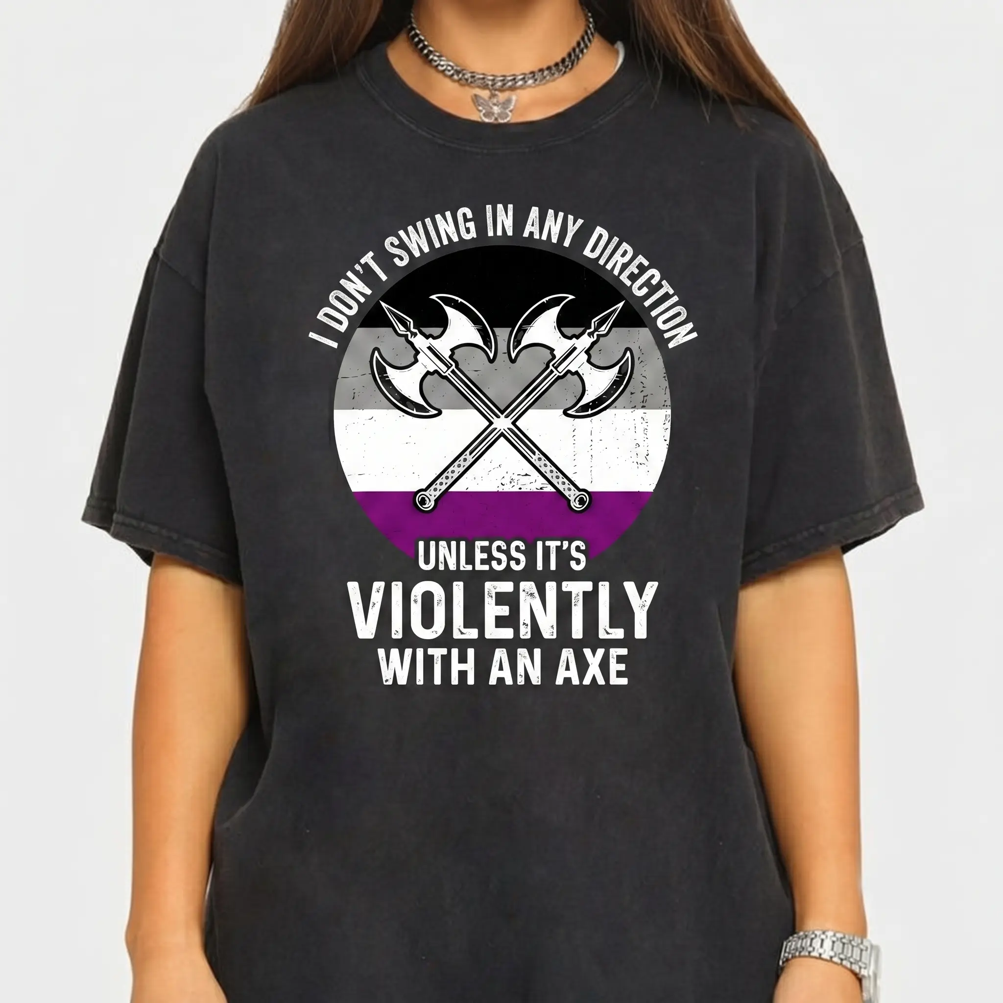 Asexual Shirt, I don't swing any direction unless it's violently with an axe Shirt, Pride Month Tshirt