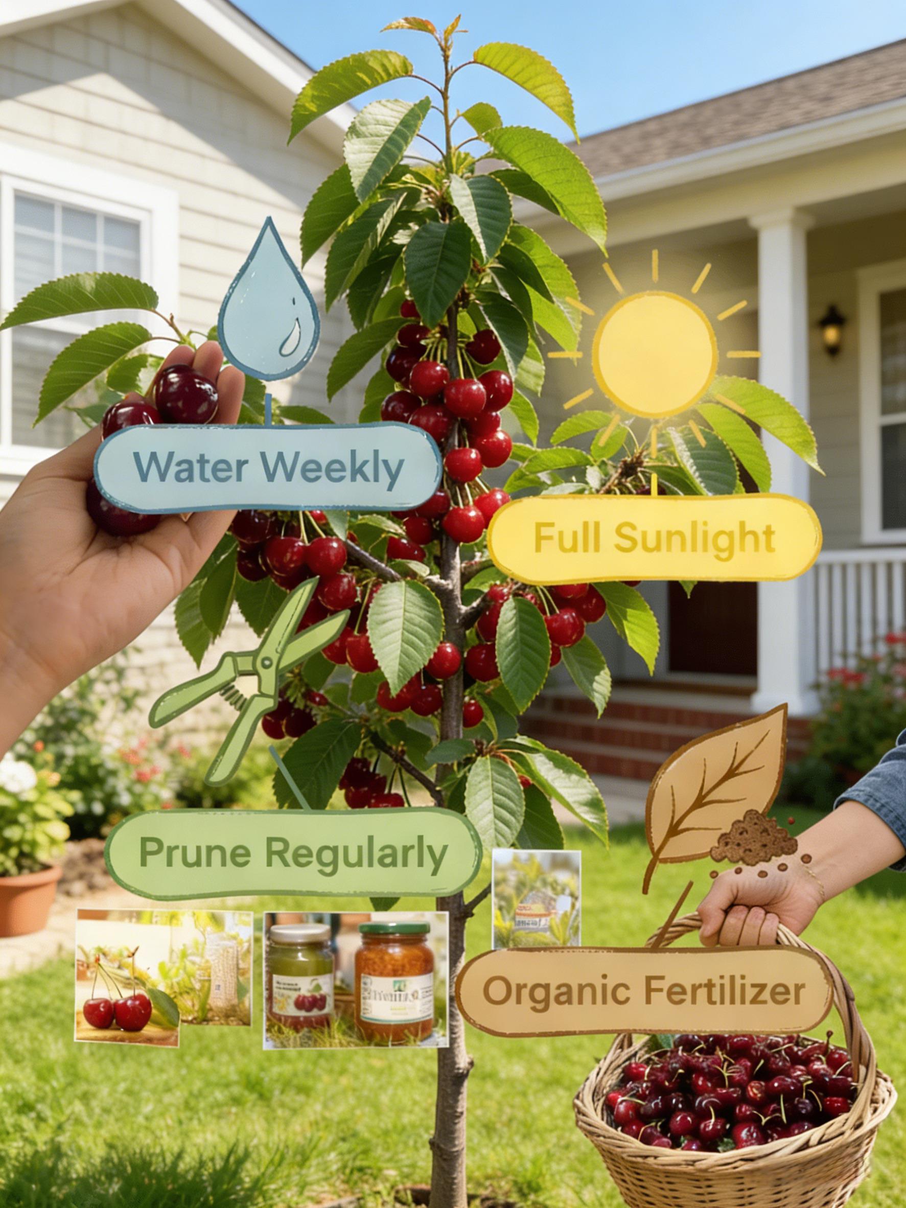 Premium Black Cherry Seedlings, Ready-to-Plant for Home Garden