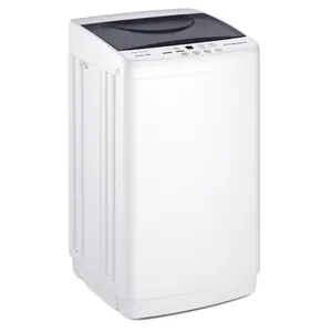 Portable Washing Machine for Apartment – 2.5 to 7 lbs Capacity, Full-Automatic Compact Washer with 10 Wash Cycles, Stainless Steel Drum, for Dorm, RV, Home