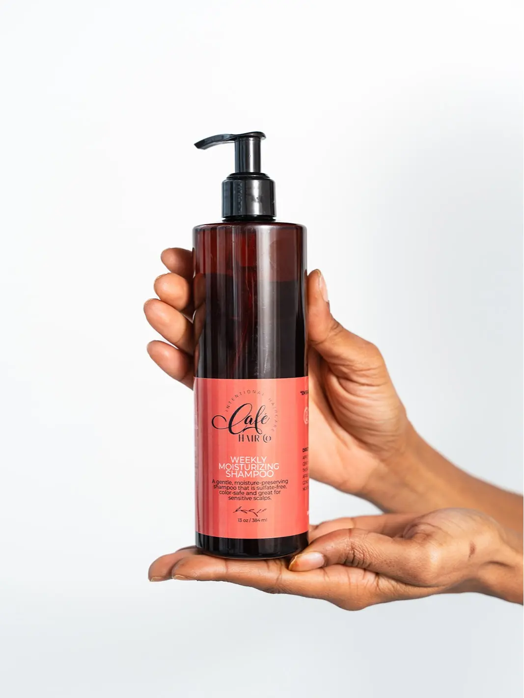 Cafe Hair Co Weekly Cleanse Shampoo with Honey for Dry, Textured Hair, Gentle Liquid Haircare for Curls, Coils & Kinks, 15 oz, Curly, Massage Scalp, Moisture Boost, Organic Argan, Weekly Wash, Cleansing, Scalp Massage, Foam, Conditioner, Ammonia Free, Caf