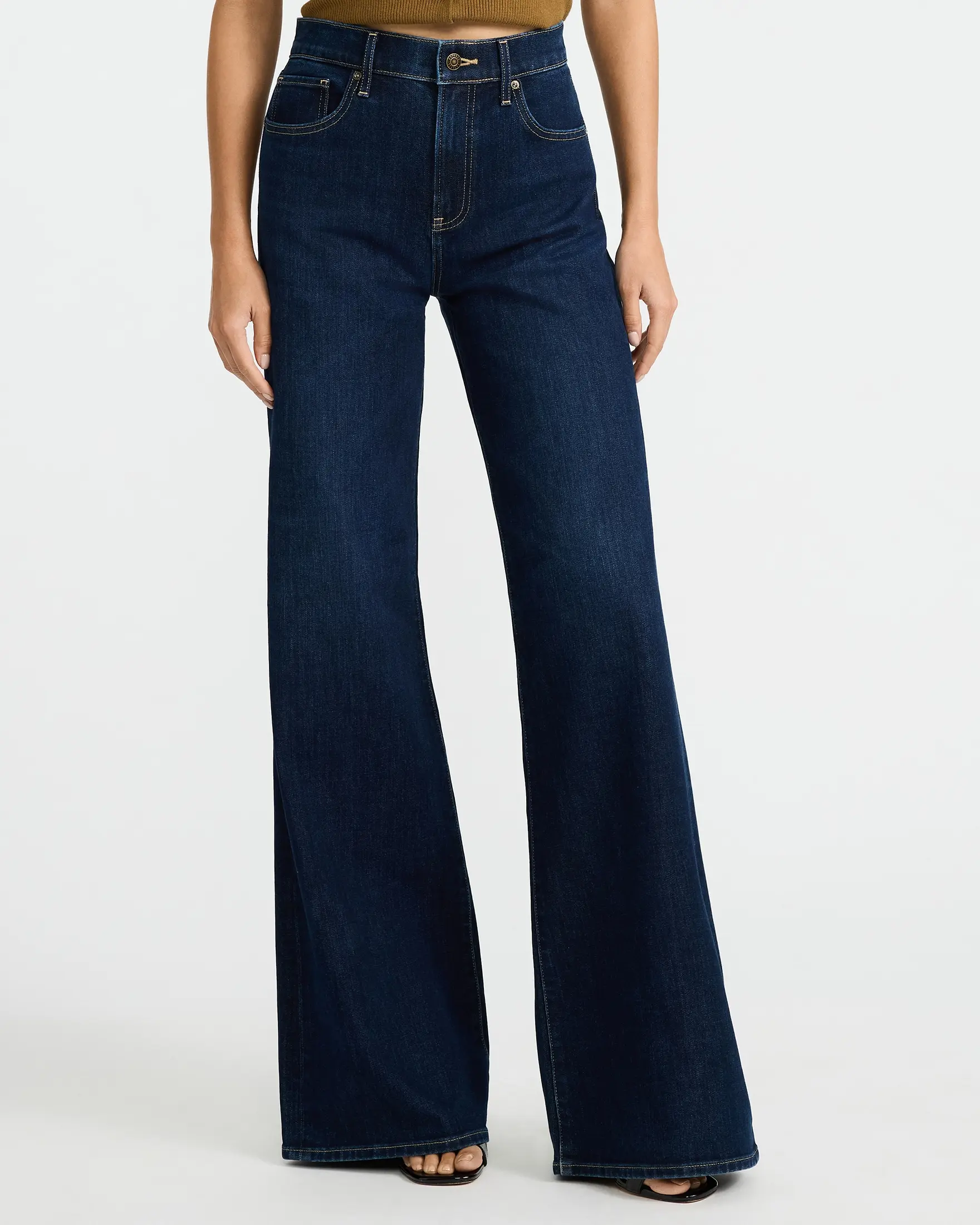 Express High Waisted Relaxed Flare Dark Wash Jeans