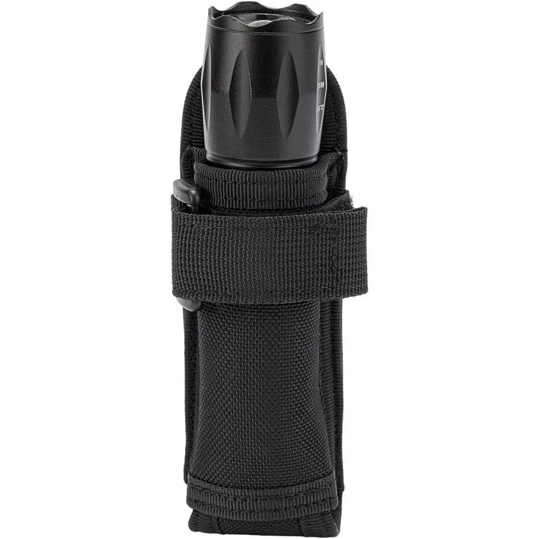 Open Top Flashlight Holder Nylon Pouch Duty Belt MOLLE Torch Holster Tactical Light Carry Case Tool Carrier Gear Sheath Belt Clip Strap Police Law Enforcement Security Mechanic