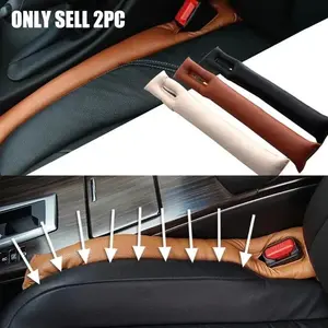 2PCS Car Seat Gap Filler Soft Car Styling Padding Leather Leak Pads Plug Spacer Universal Car Accessories Interior Car Organizer Car Console Organizer