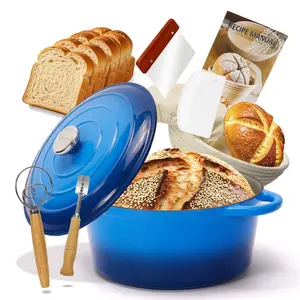 Enameled Cast Iron Dutch Oven with Lid, Non-Stick Ovenproof Casserole Pot, Red Dutch Oven for Braising, Stews, Roasting & Bread Baking 5Litres-26cm