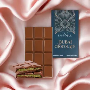Eastanbul Dubai Chocolate Bar Pistachio, 2.5oz Mini Treat, Premium Pistachio Dubai Chocolate Bar, Viral Candy with Shredded Phyllo Dough, Knafeh, Gift Box