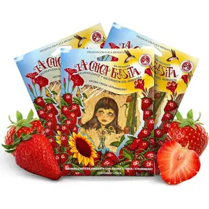 3 count La Chica Fresita  Air Freshener - 4 Weeks Long-lasting Strawberry Scent - The -have Rear View Mirror Hanging Accesory for  and  -  & Proudly Mexican Automotive