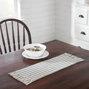Kayley Ticking Stripe Ruffled Table Runners