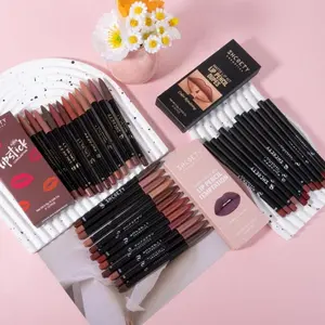 12pc Matte Lip Liner Kit: Waterproof, Longwear & Easy to Use | Define Lips Perfectly | Ideal Gift for Her | Bold/Nude Shades for Daily/Party Glossy Cosmetic