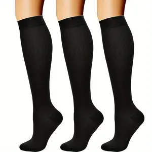 3 Pairs Compression Socks for Women & Men Circulation 15-20 mmHg - Best Support for Athletic Running Cycling
