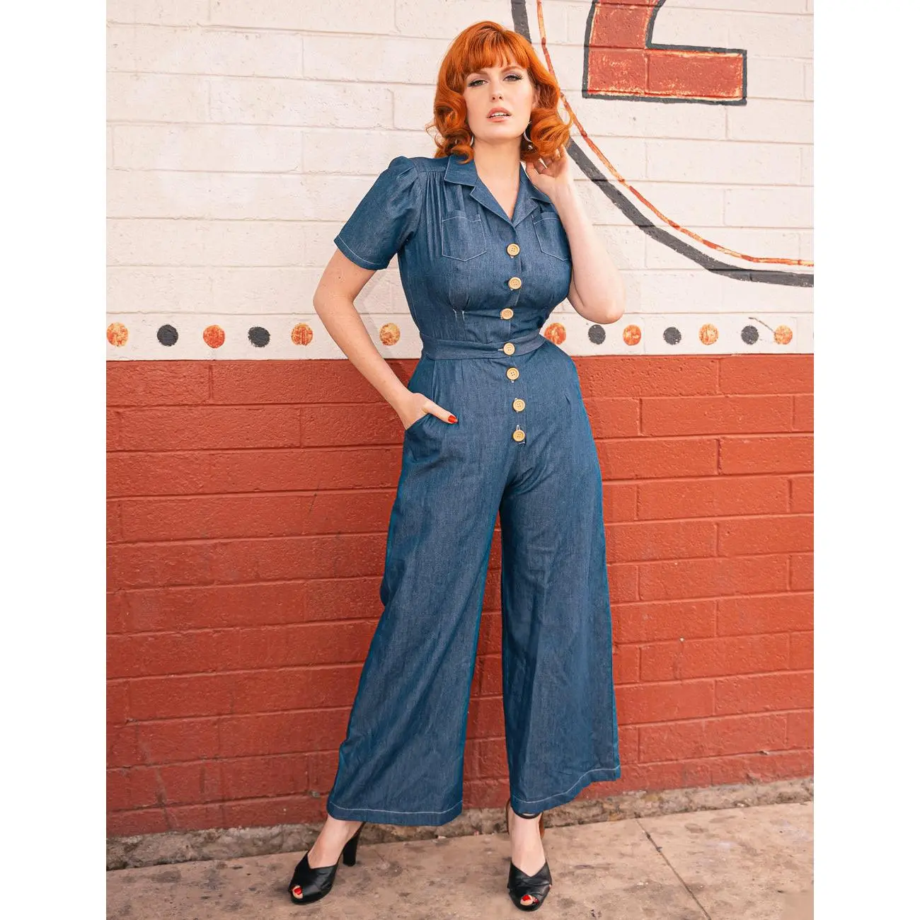 Scout for Loco Lindo Denim Blue Chambray 1940s Pacific Coveralls