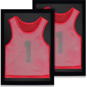 2 Pcs Jersey Display Case 30 x 20 Inch Shadow Box Large Jersey Frame for Wall Display Shirt Frame for Basketball Baseball Soccer Hockey Football Sports Uniform