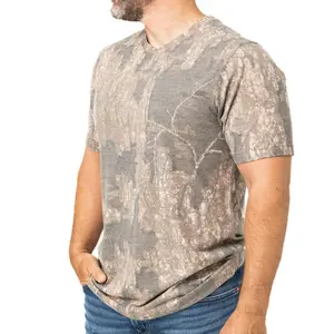 Men's Tri Blend Short Sleeve Crew Neck Camo Shirt | Realtree Timber, Realtree Shirt For Men, Hunting 3D Shirt, Deer Hunting Tee, Camo Pattern Men Shirt